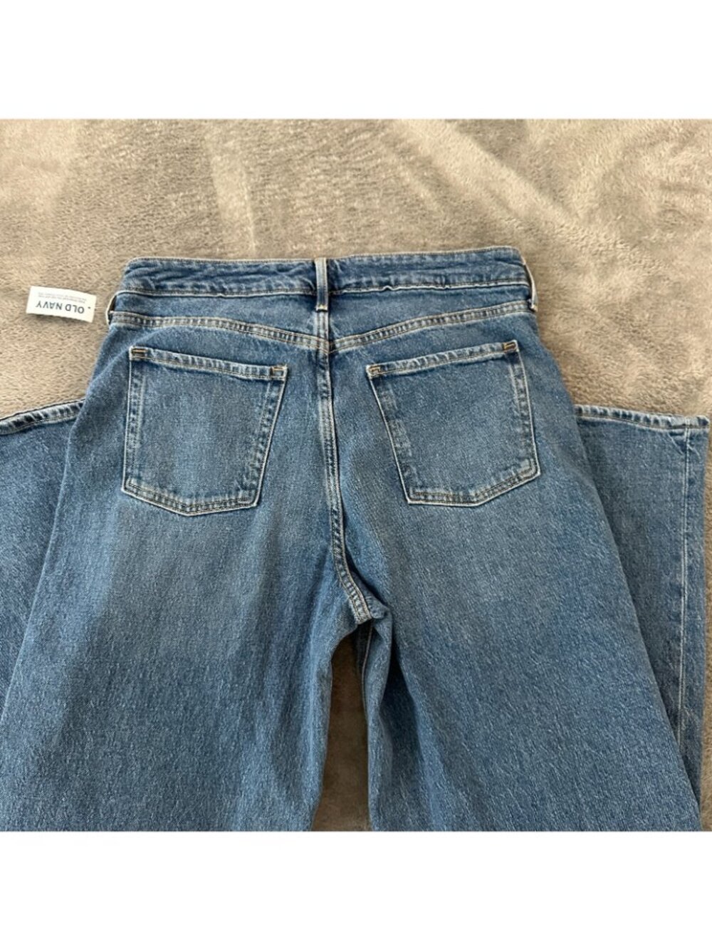NWT Old Navy Extra High Rise Sky-Hi Wide Leg Jeans 10 Petite Secret Smooth - Picture 8 of 8